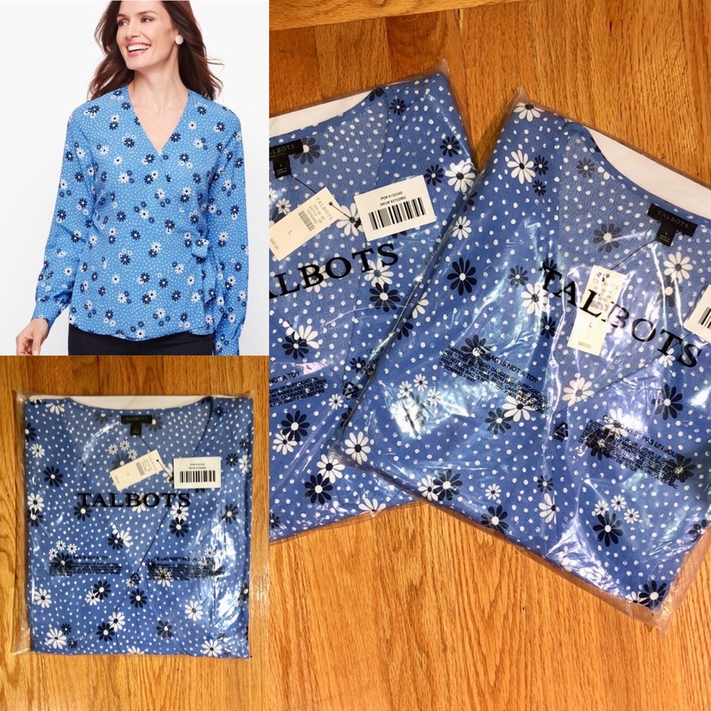 POET SLEEVE WRAP TOP - FLOWERS & DOTS
